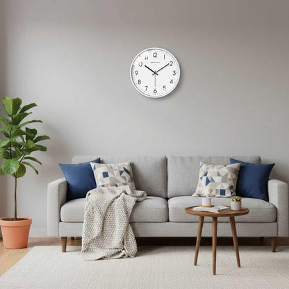 Silent White Round Wall Clock | Modern Home Decor