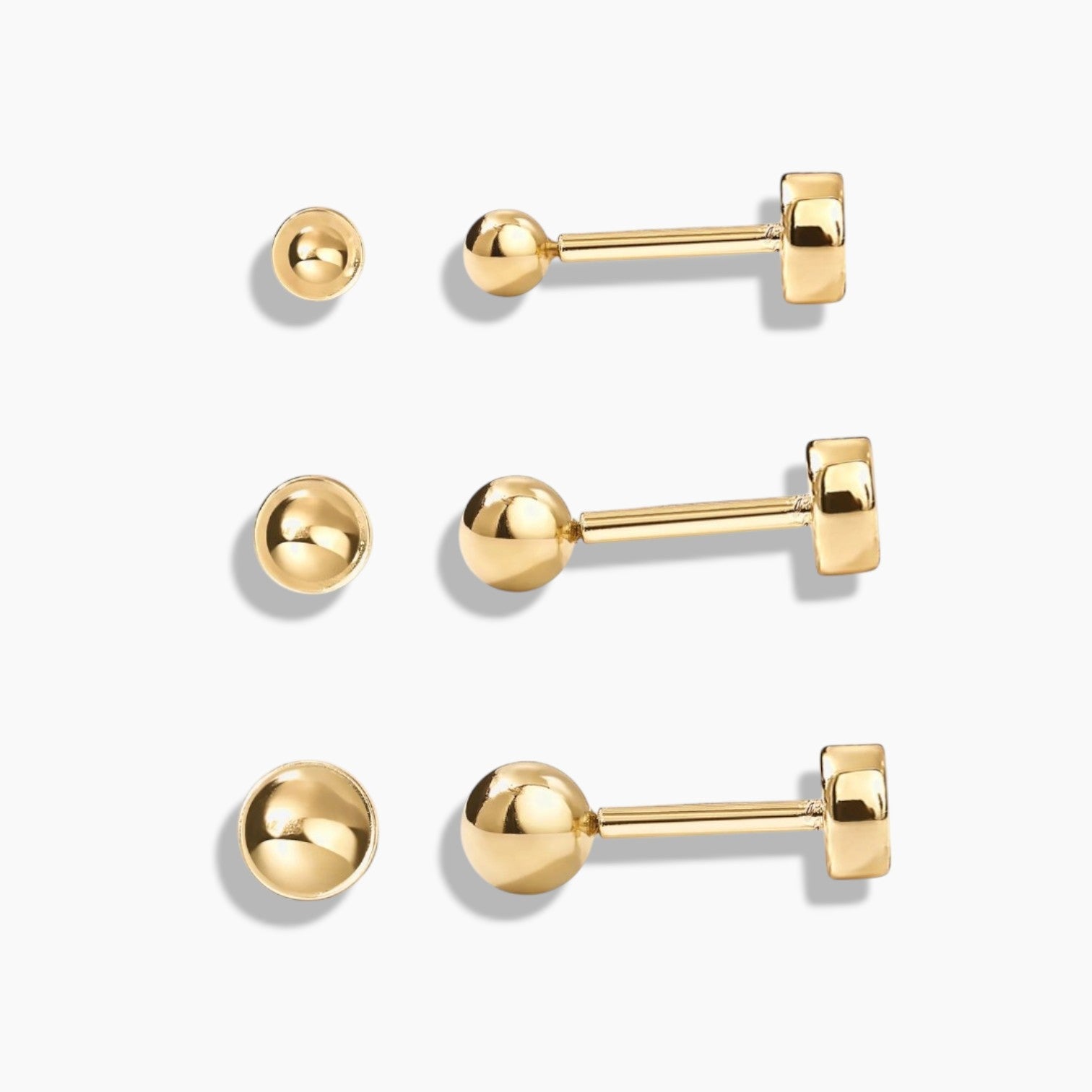 Petite Sphere Flat Back Stud Earrings