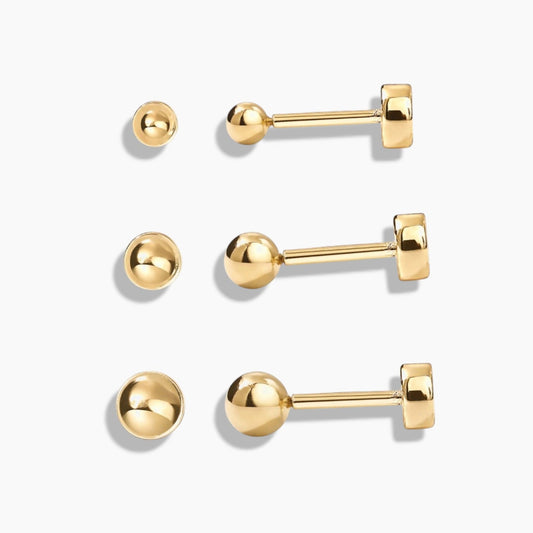 Petite Sphere Flat Back Stud Earrings