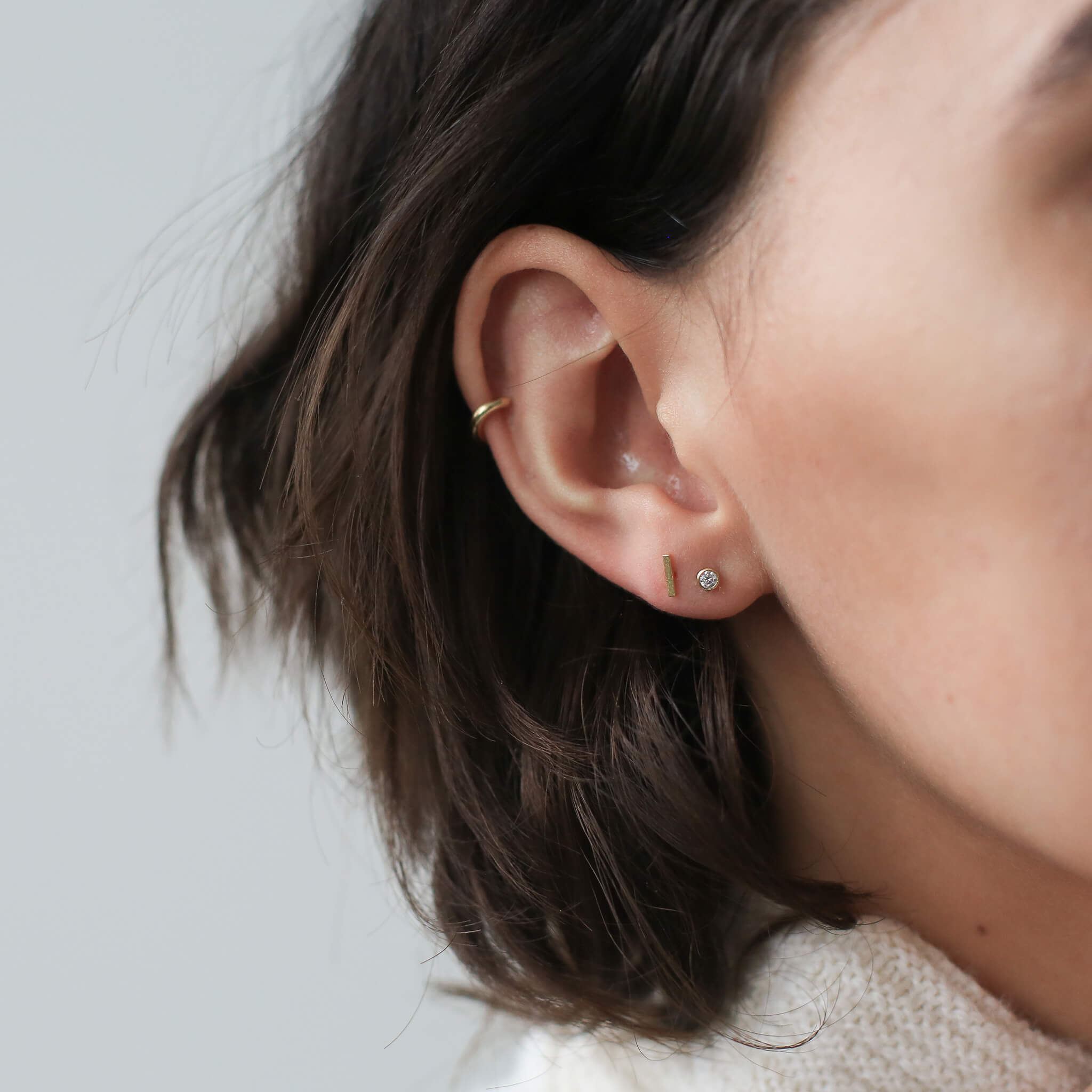 Celestial Crystal Bezel Solitaire Nap Earrings