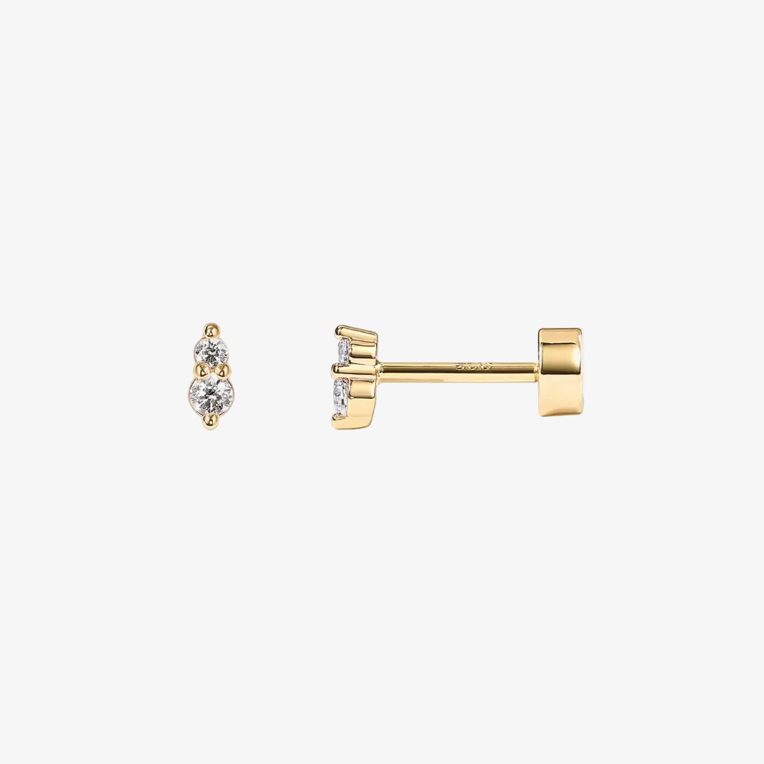 Tiny Crystal Flat Back Studs – Gold