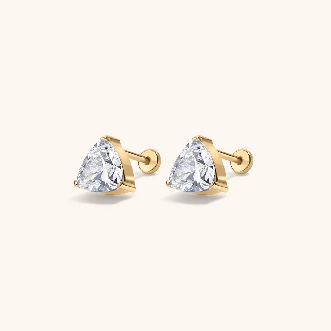 Celestial Crystal Trillion Nap Earrings – Gold