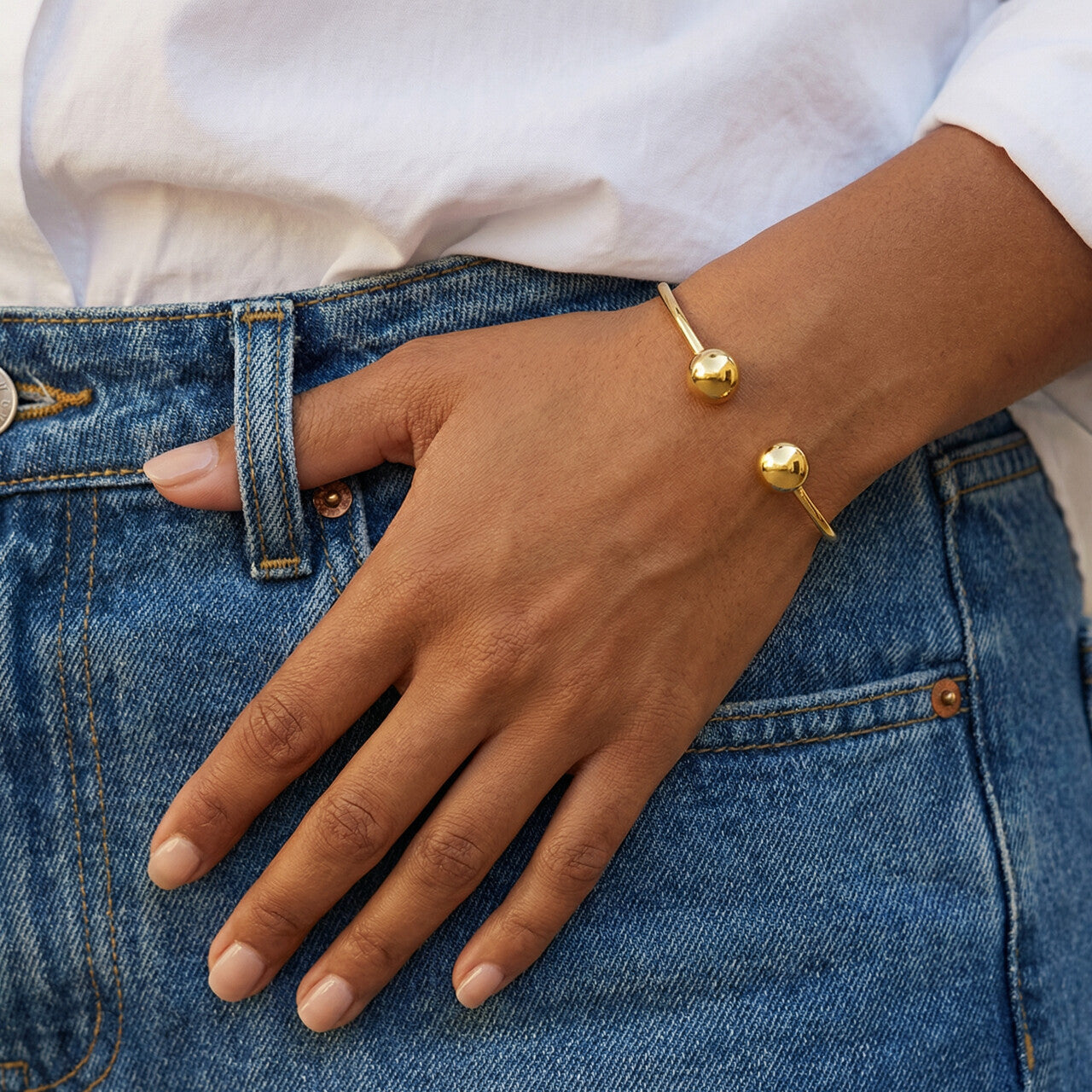 Ball Cuff Bangle Bracelet