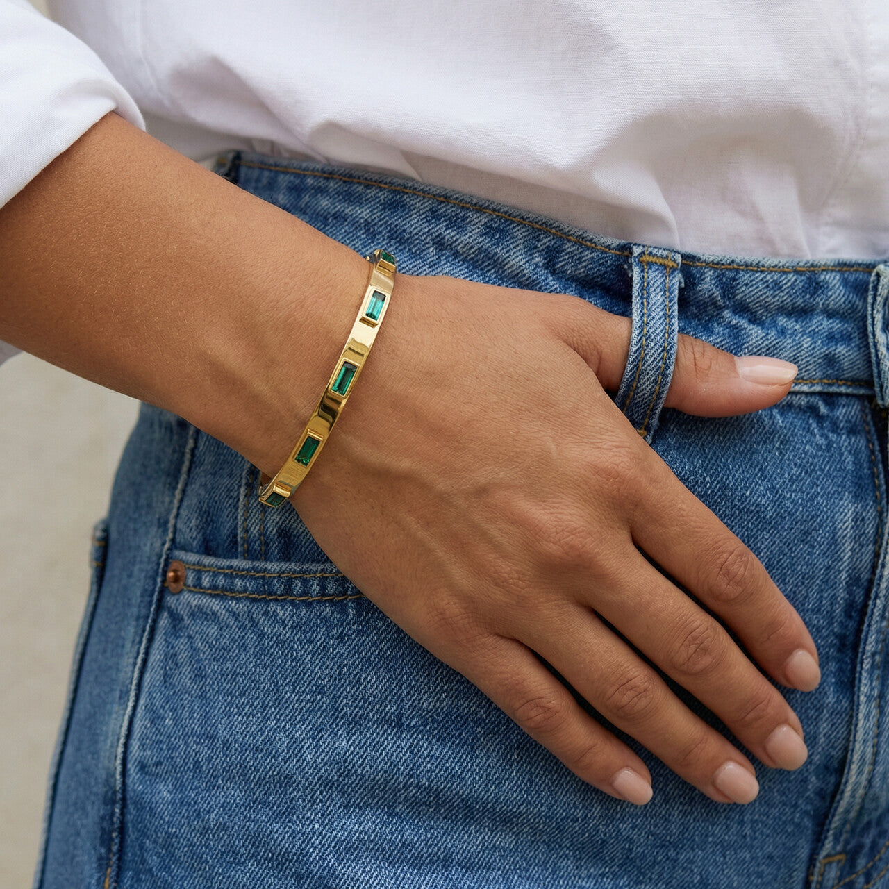 Enchanting Stone Bangle Bracelet