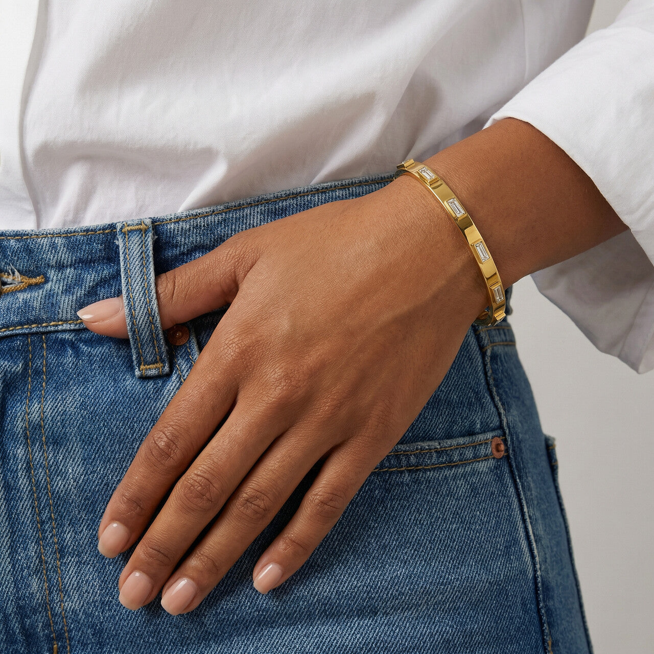 Enchanting Stone Bangle Bracelet