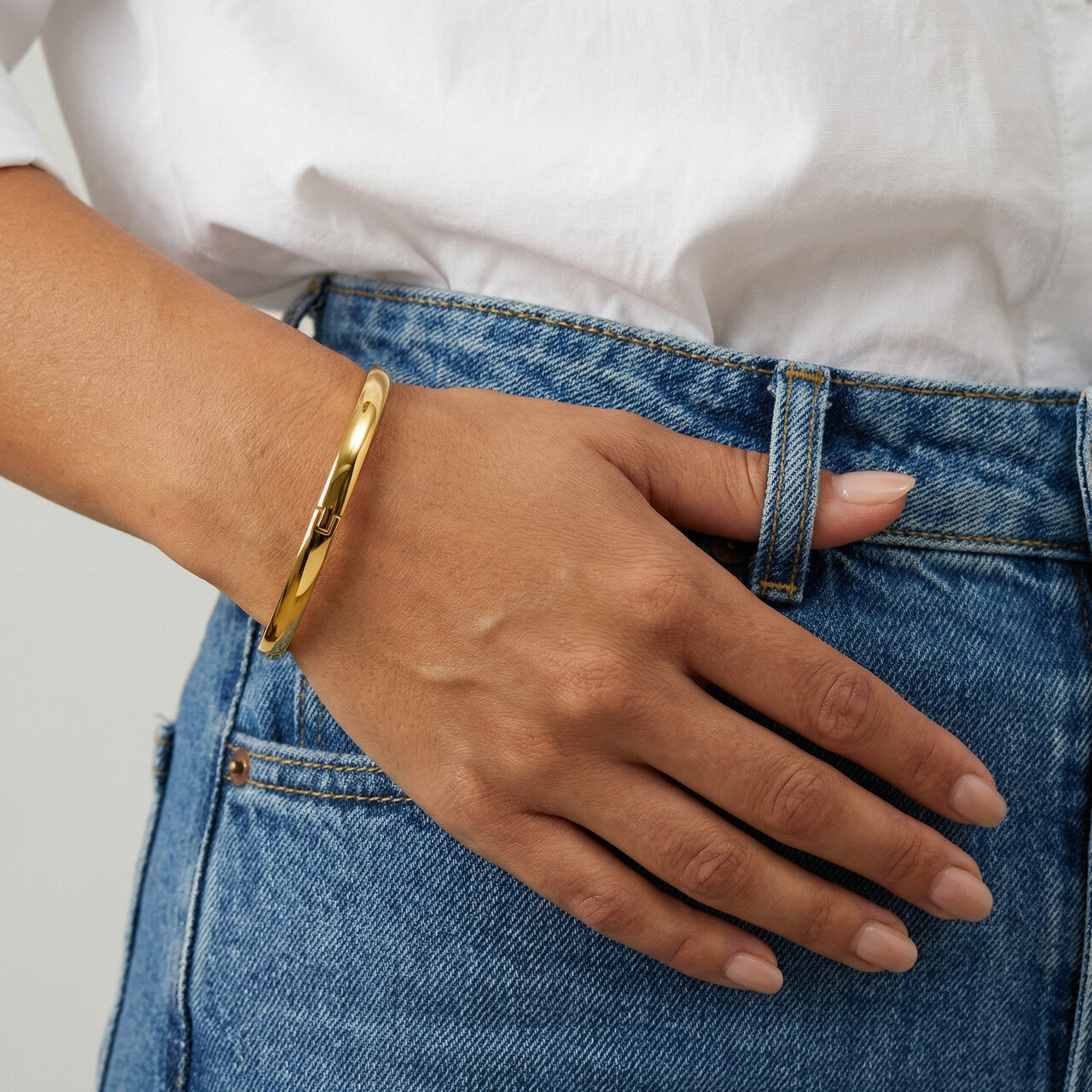 Plain Stackable Bangle Bracelet | 6MM