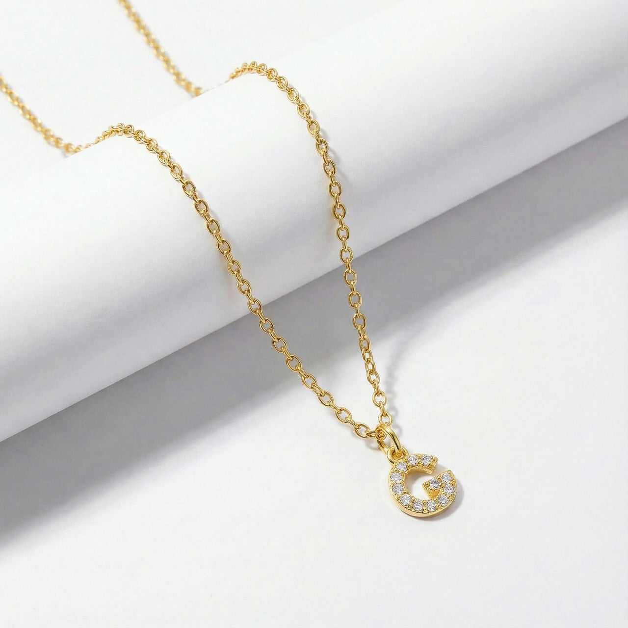 Studded Initial Necklace
