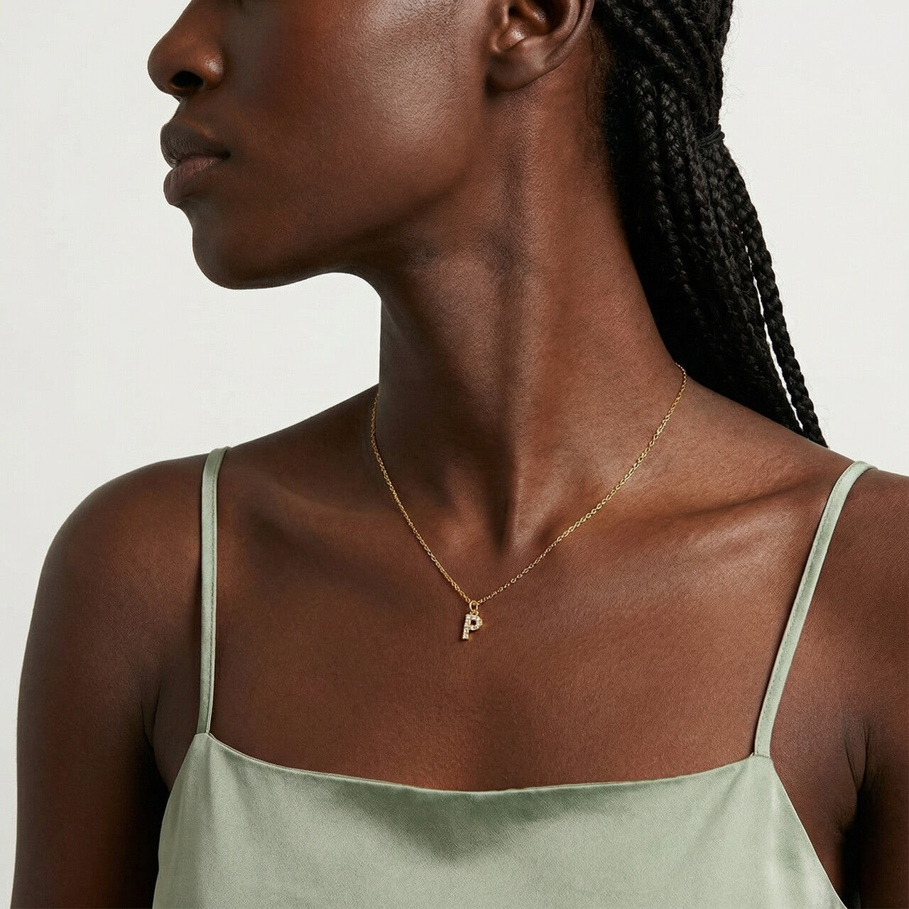 Studded Initial Necklace