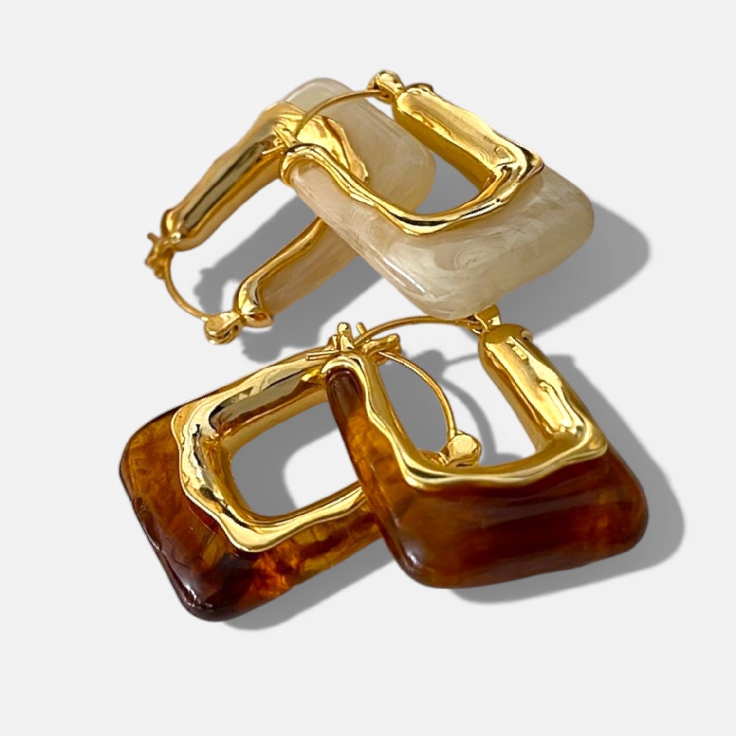 Orla Vintage Square Statement Hoop Earrings