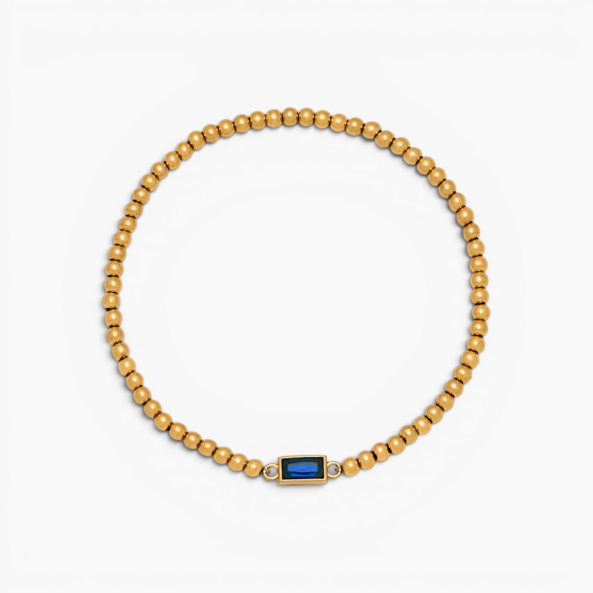 Gold Beaded Birthstone Bracelet