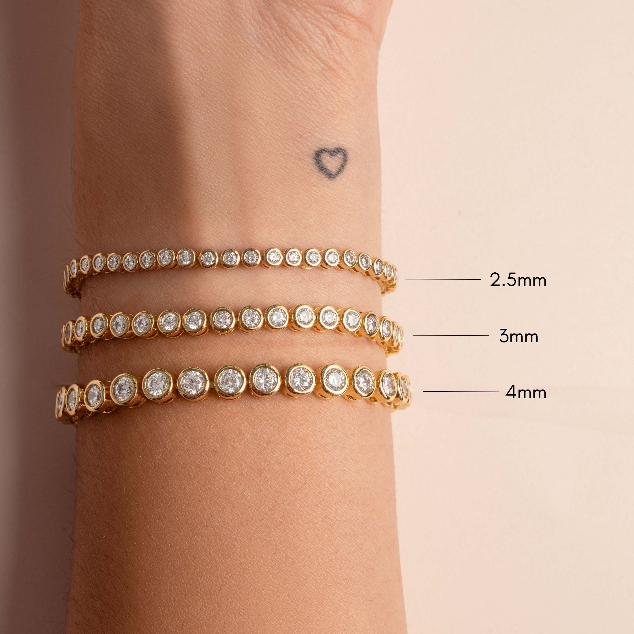 Round Bezel CZ Tennis Bracelet