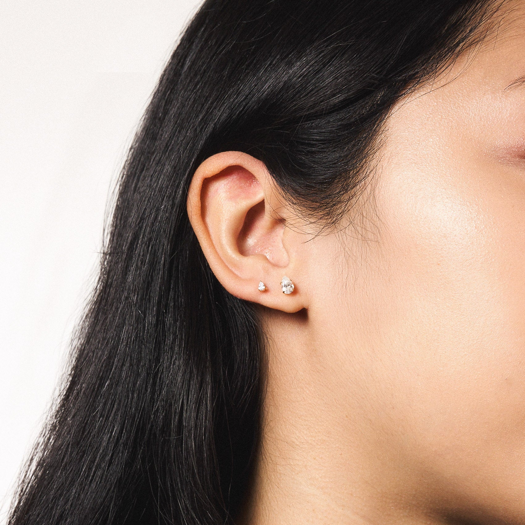 Celestial Crystal Pear Nap Earrings, 3mm