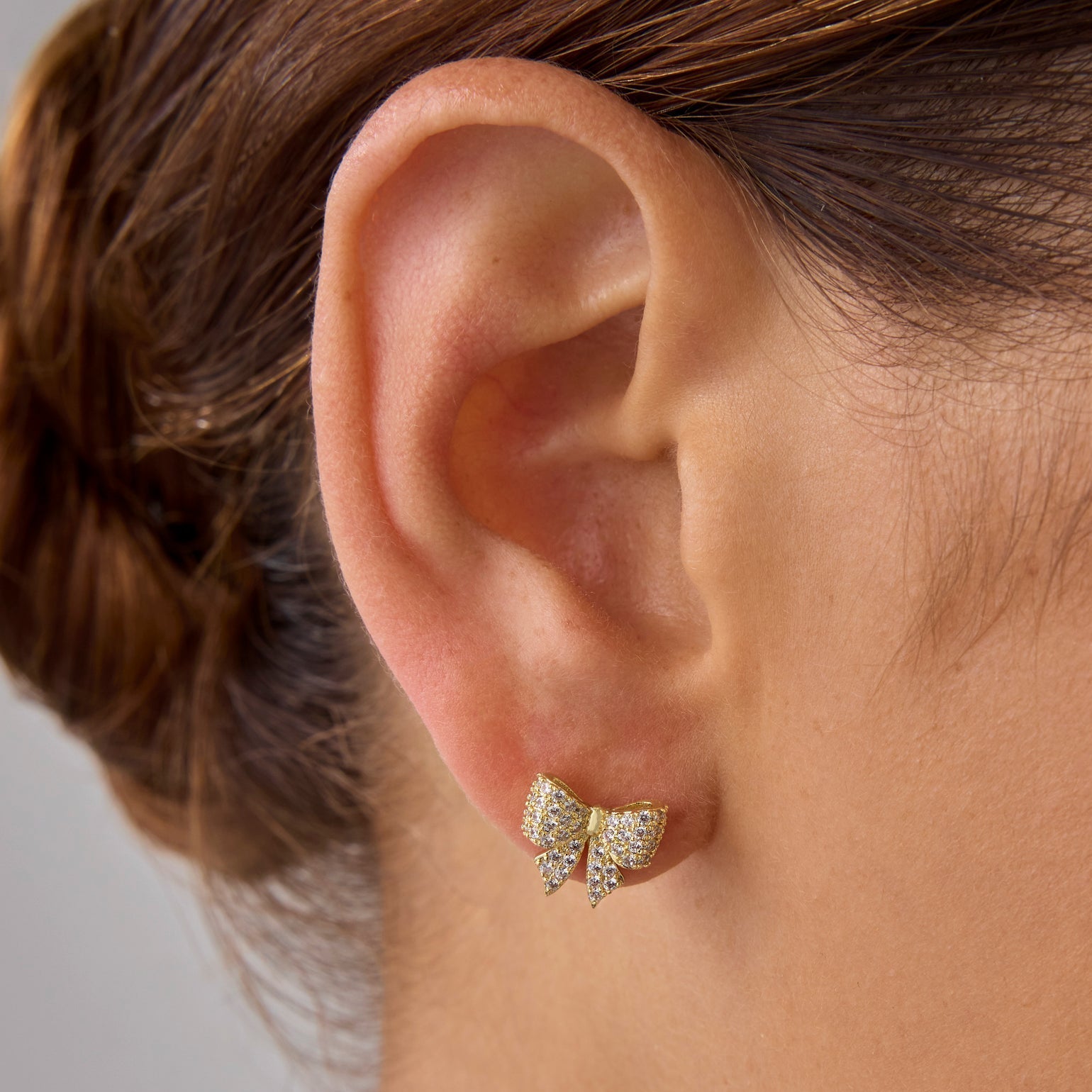 Colette Bow Flat Back Stud Earrings