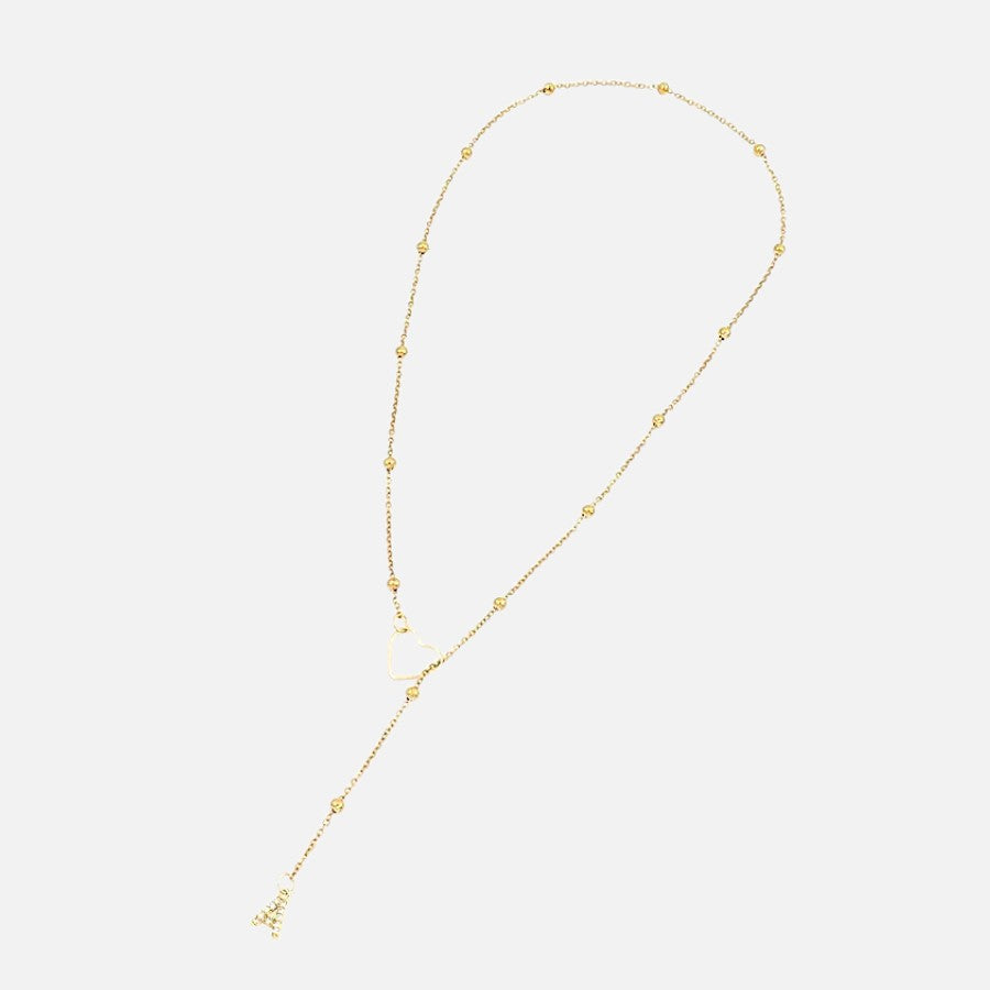 Initial Heart Lariat Necklace
