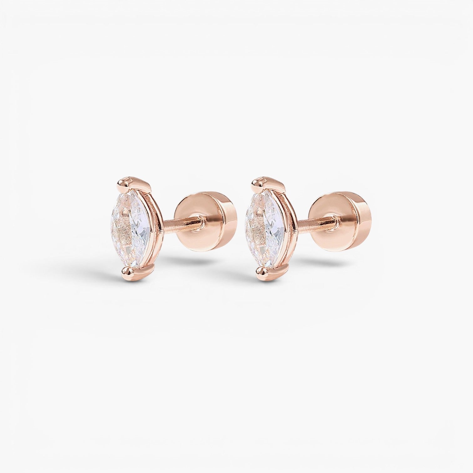 Marquise Tear Flat Back Stud Earrings