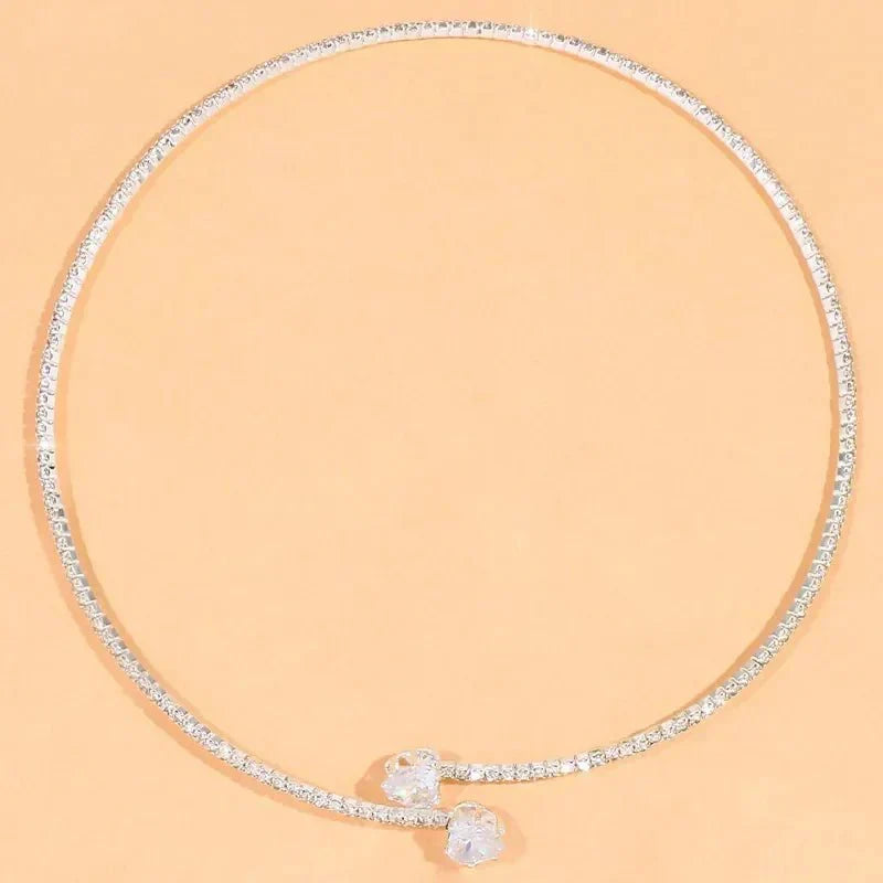 Open Heart Diamond Choker