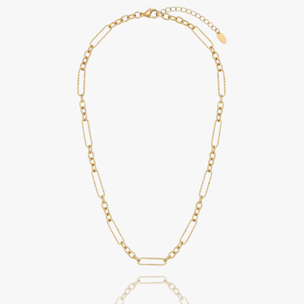 Textured Link Chain Necklace – gold