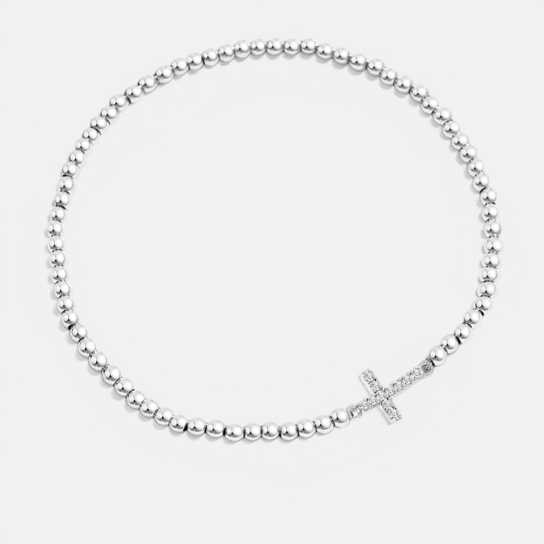 Aurelis Beaded Cross Stretch Bracelet