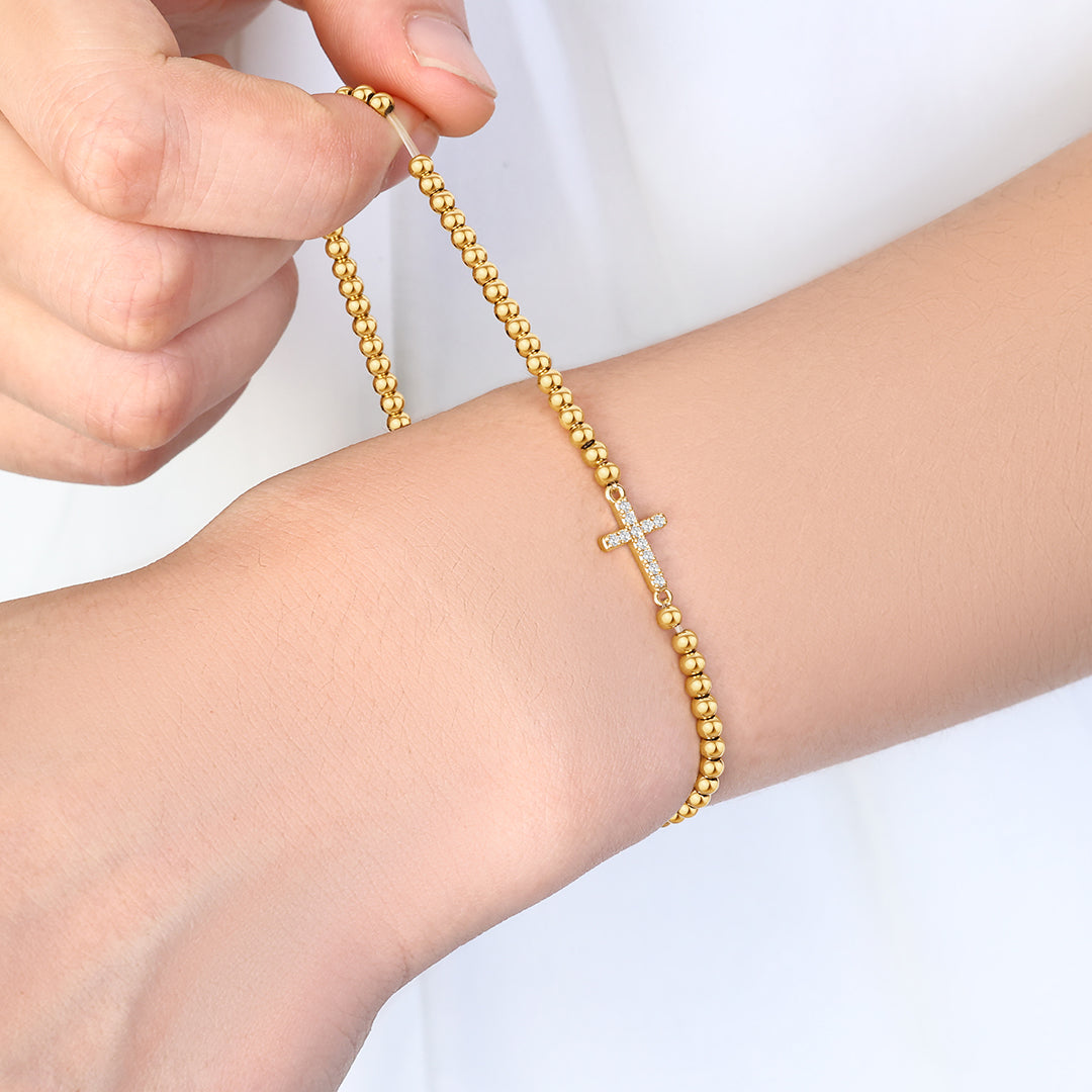 Aurelis Beaded Cross Stretch Bracelet