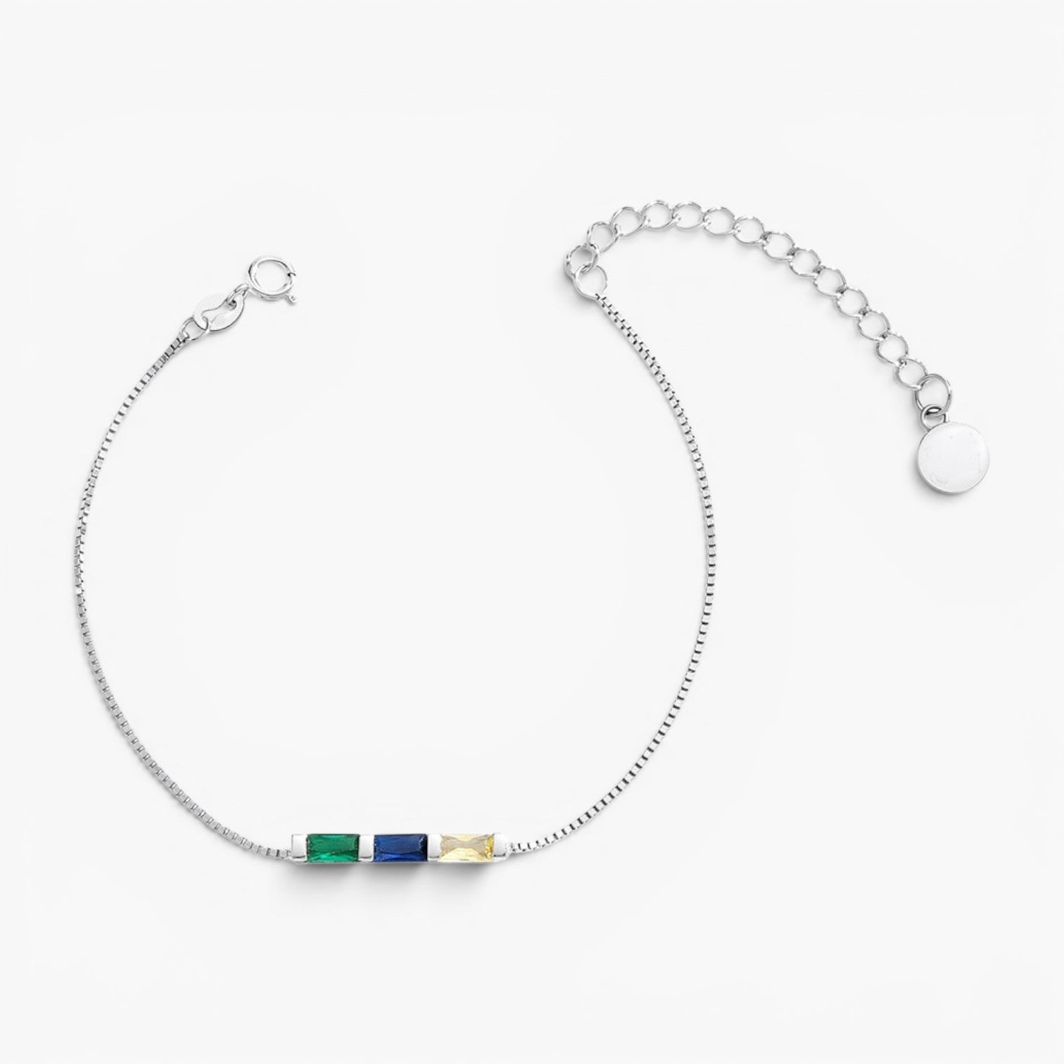 Baguette Birthstone Chain Bracelet