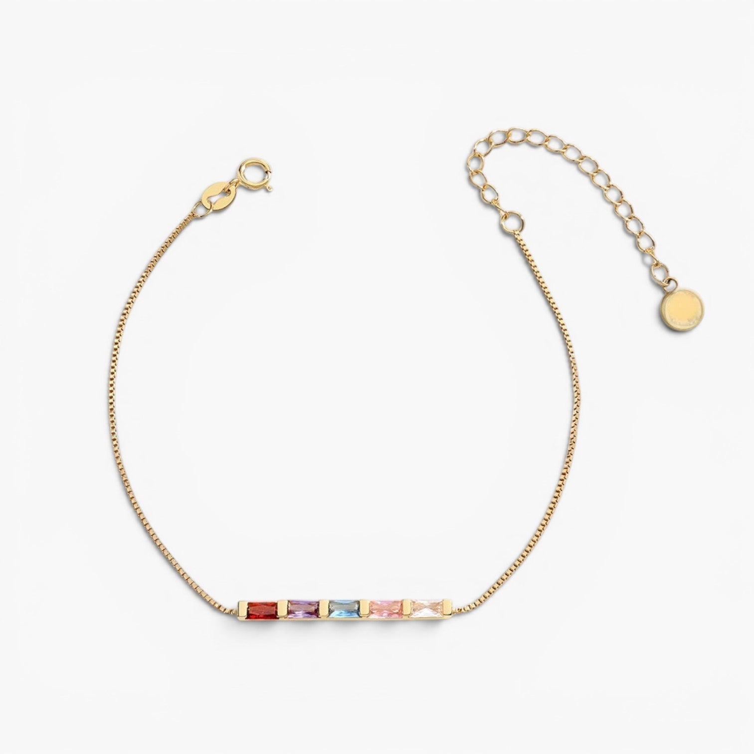 Baguette Birthstone Chain Bracelet