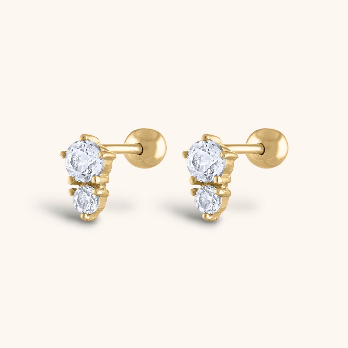 Gaia Ball Back Earrings in 14k gold plated – Pair of Earrings