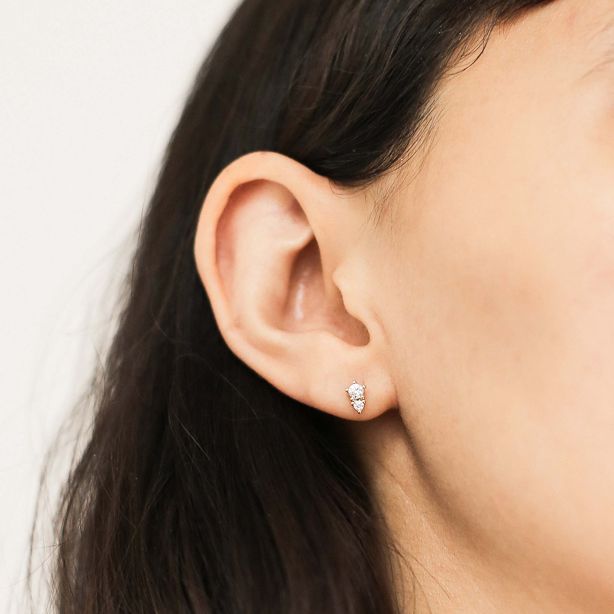 Gaia Ball Back Earrings in 14k gold plated
