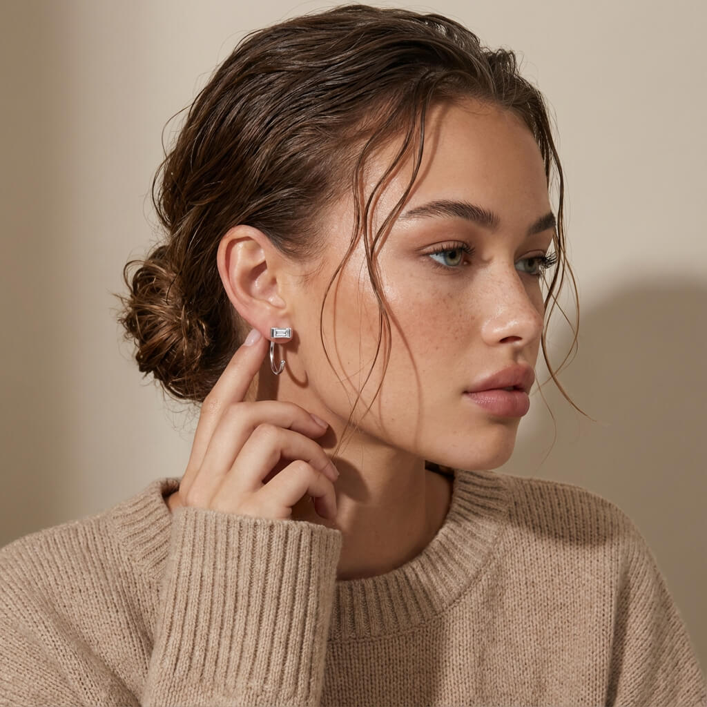Half Hoop Huggie Earrings