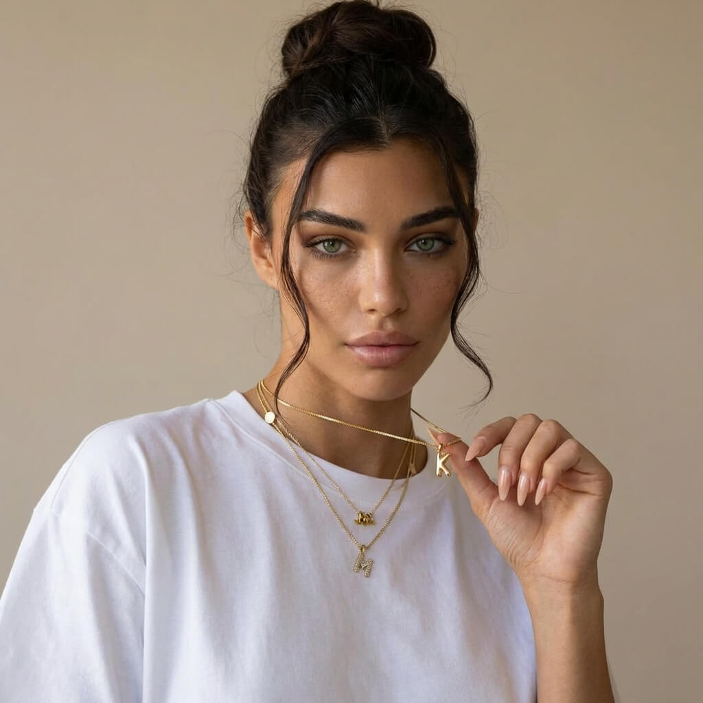 Mini Bubble Initial Necklace