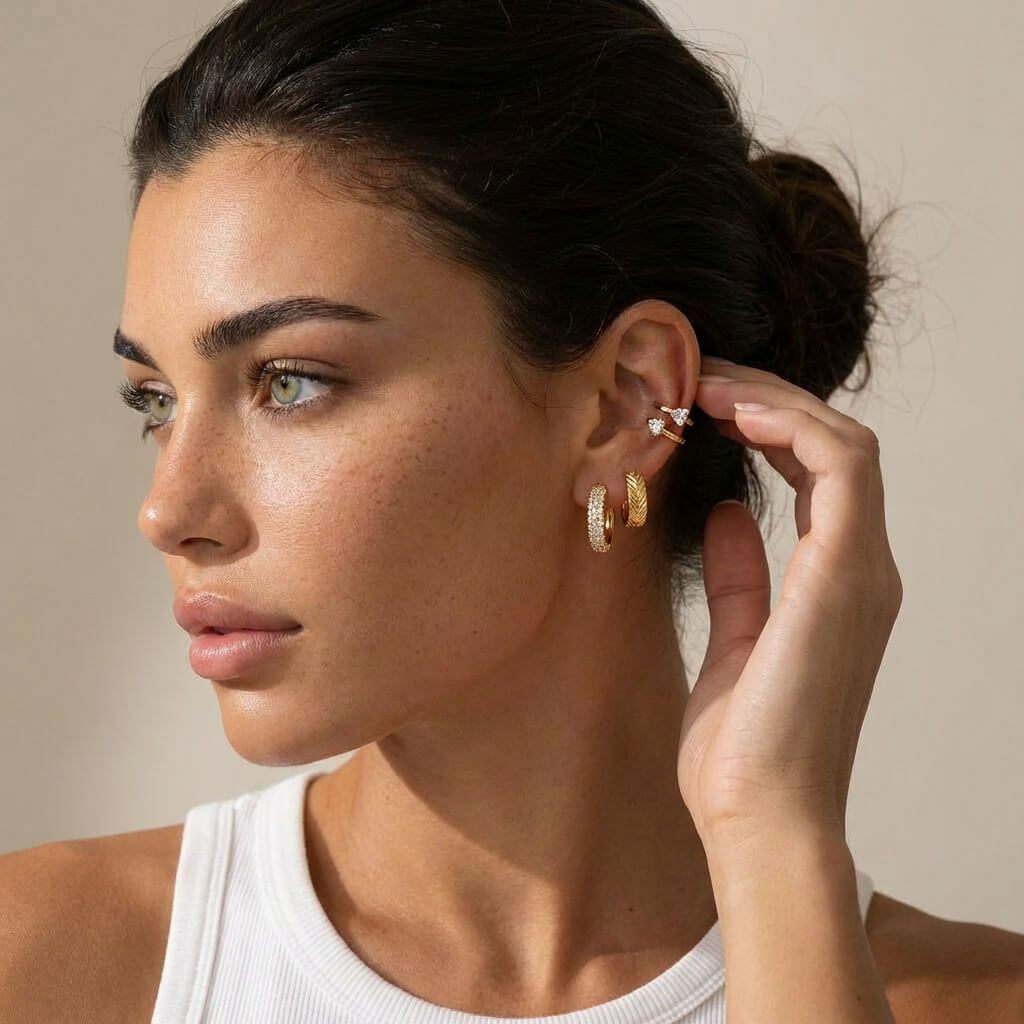 Golden Glow Earring Stack