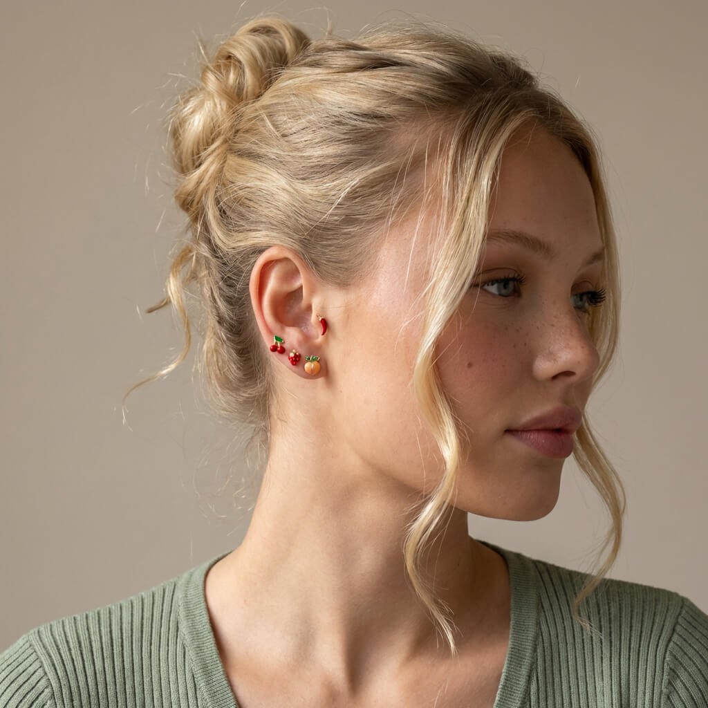 Flat Back Stud Earring Set – Mixed Shapes