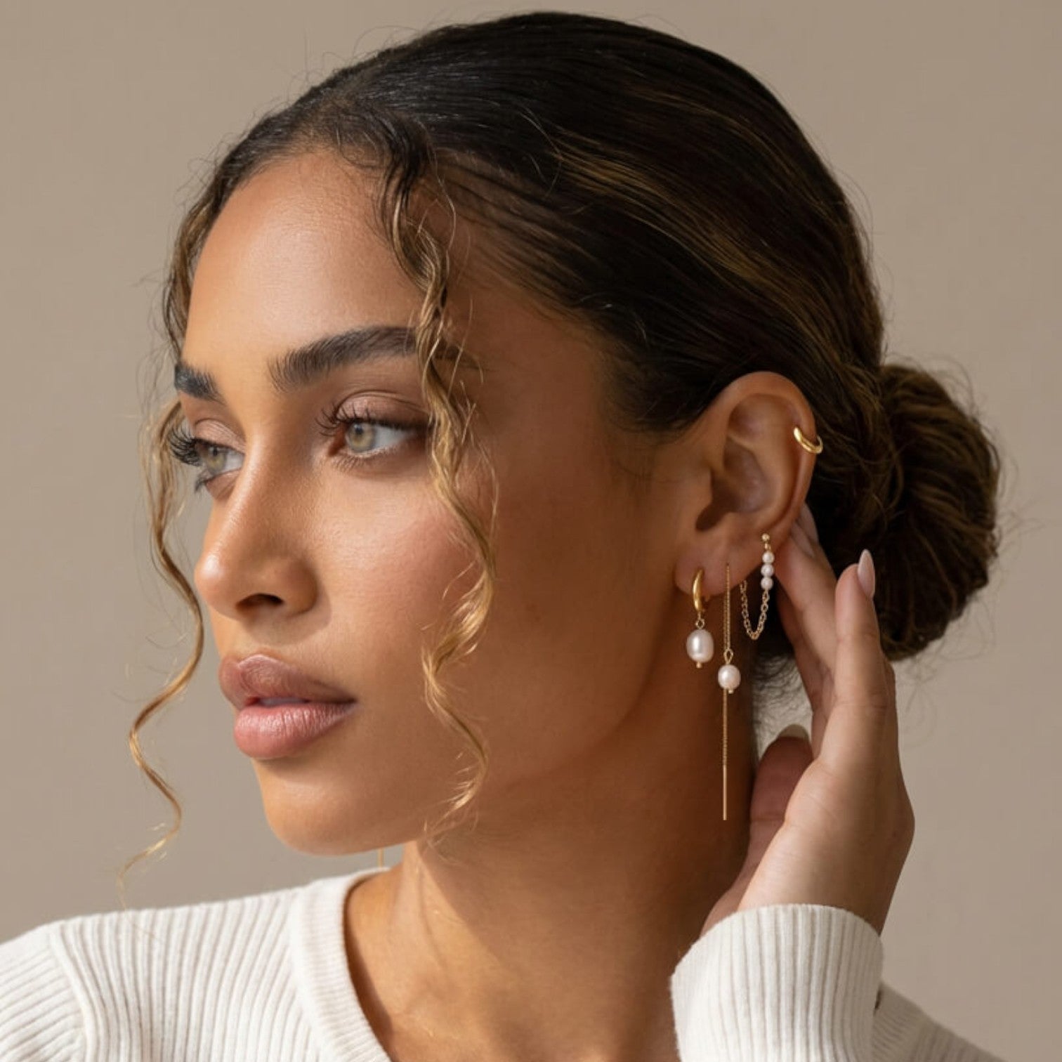 Timeless Pearl Earring Set – gold