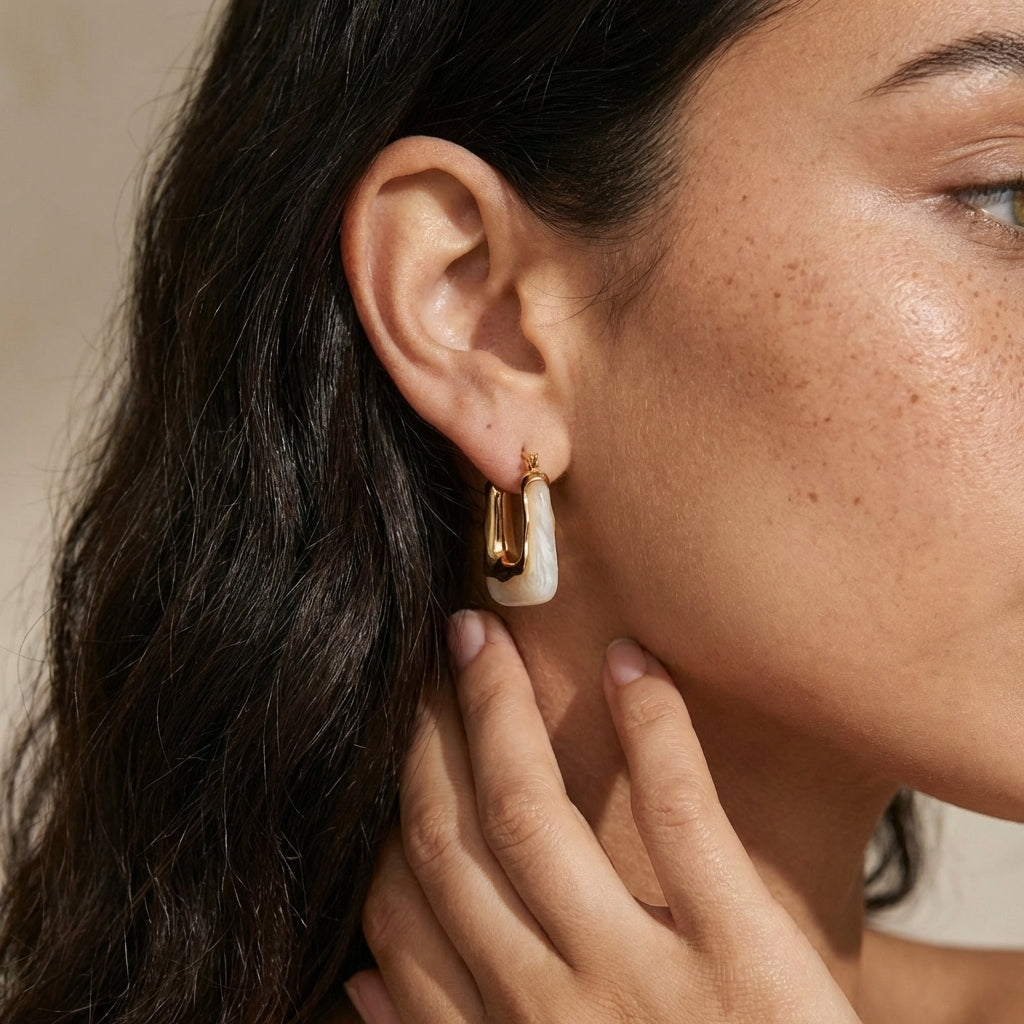 Orla Vintage Square Statement Hoop Earrings
