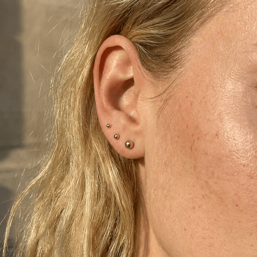Petite Sphere Flat Back Stud Earrings