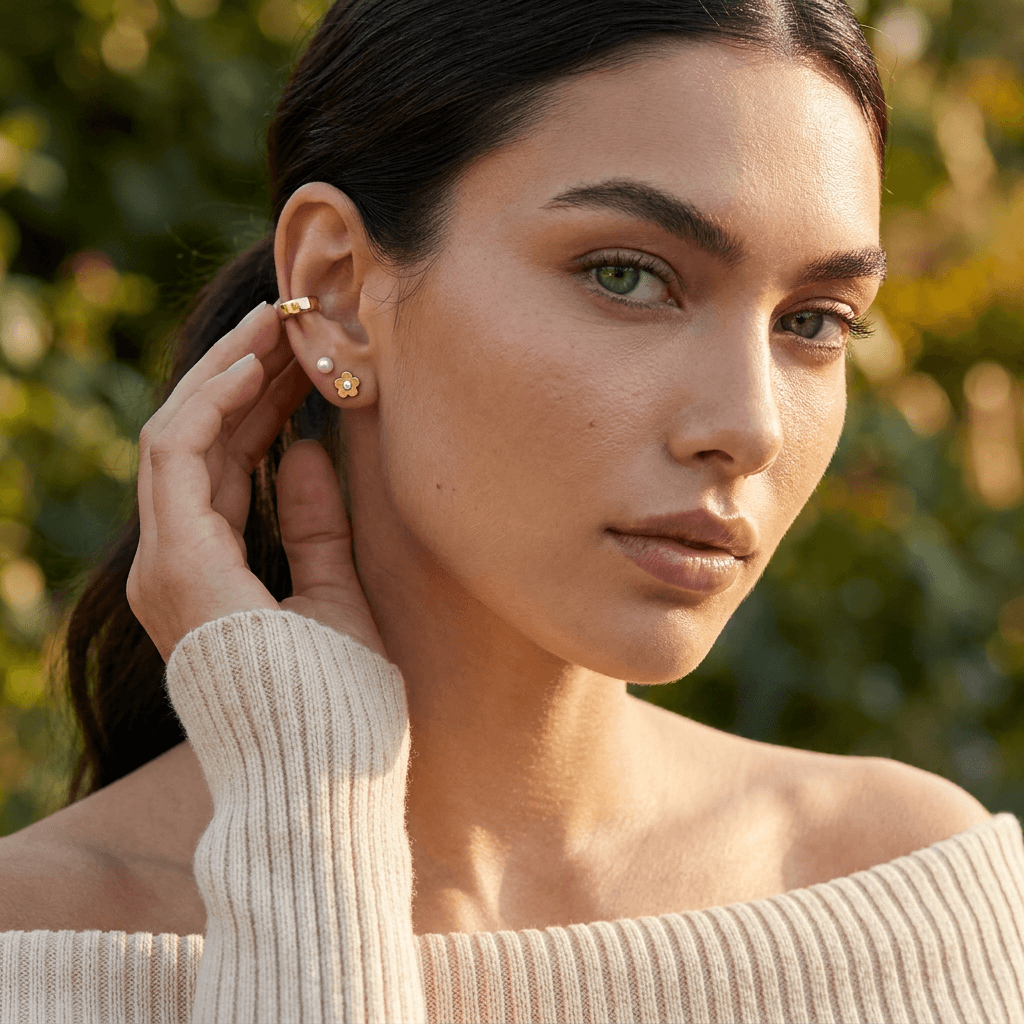 Dainty Daisy Flat Back Stud Earrings