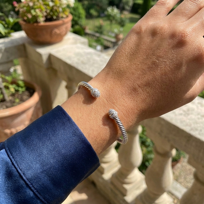 Adjustable Gold Twisted Cuff Bangle Bracelet