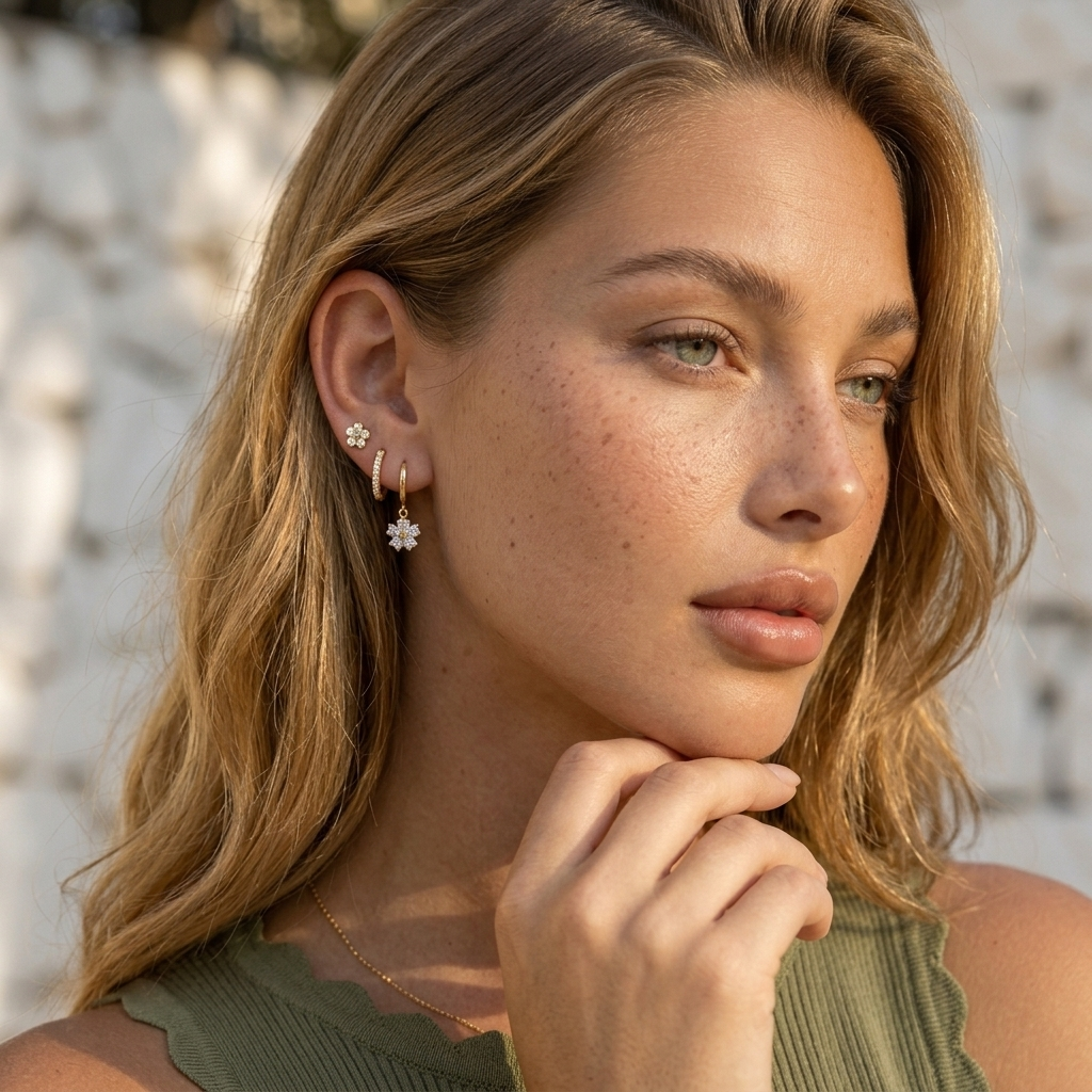 Colette Crystal Flower Earring Set