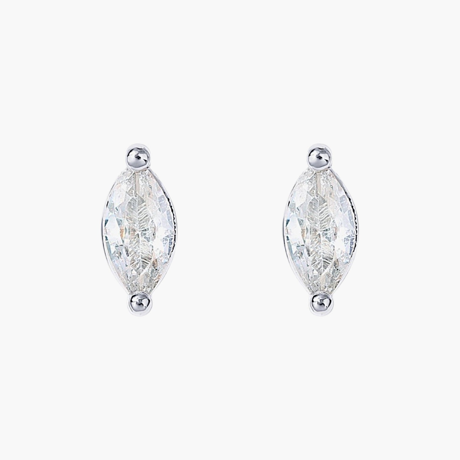 Marquise Tear Flat Back Stud Earrings