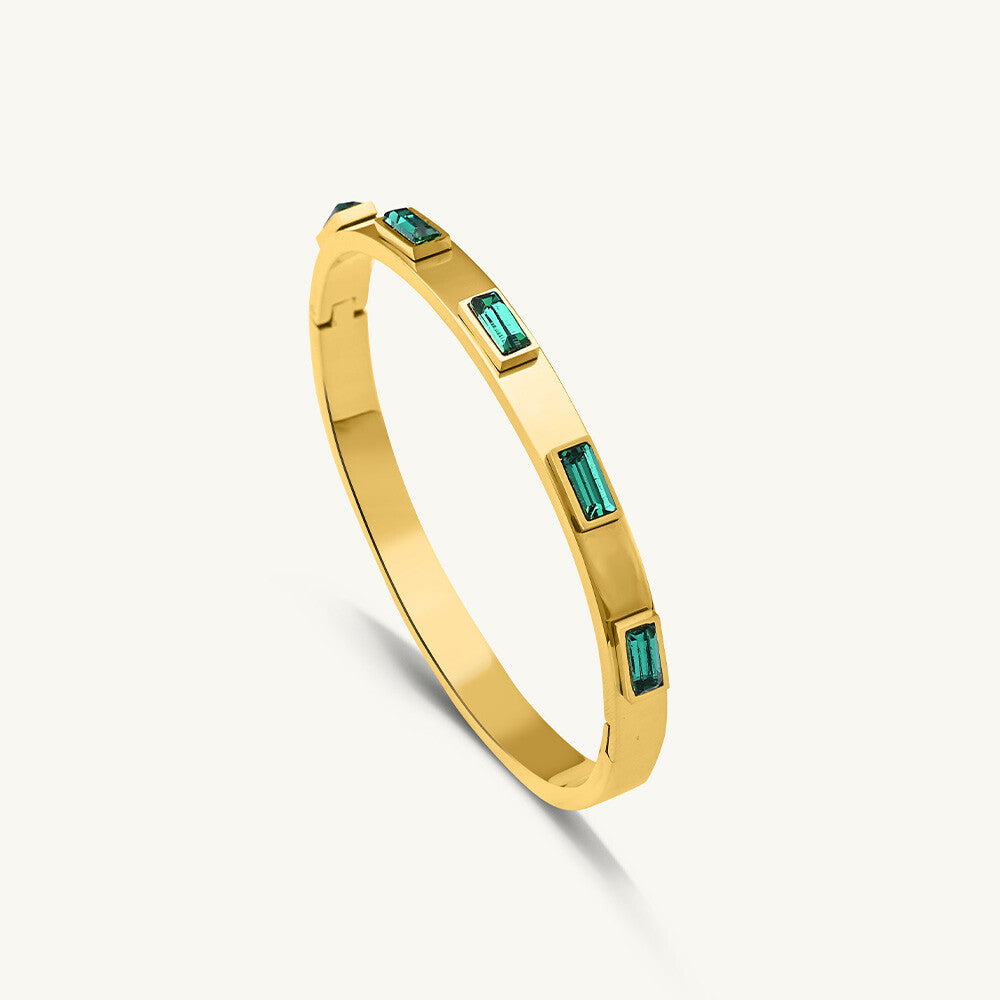 Enchanting Stone Bangle Bracelet – WHITE STONE