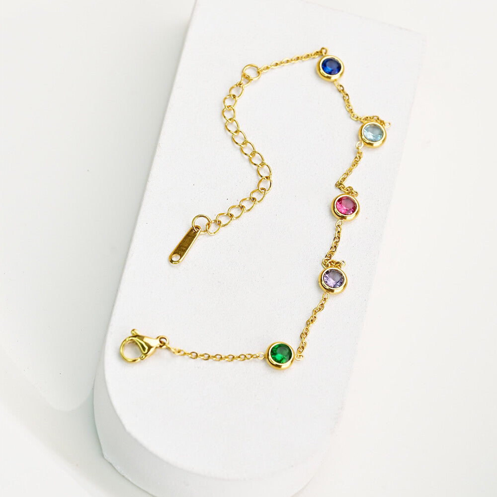 Multi Crystal Charm Bracelet