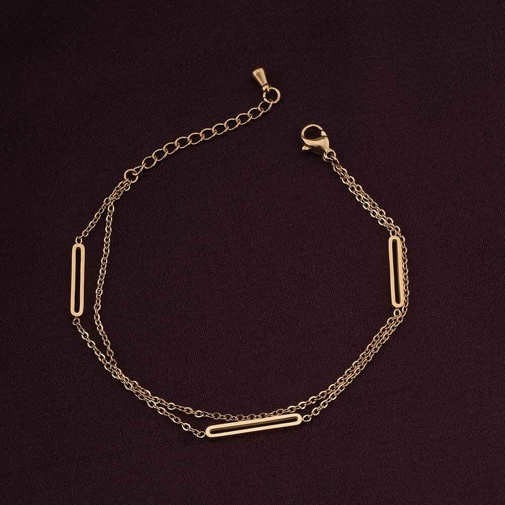 Bar Layered Chain Bracelet