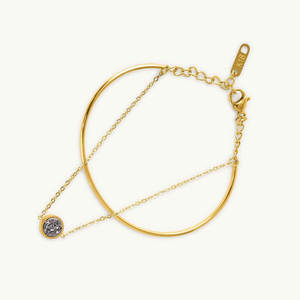 Double Layer Stone Bracelet – GOLD