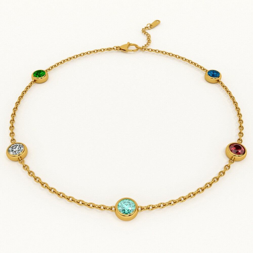 Multi Crystal Charm Bracelet – GOLD
