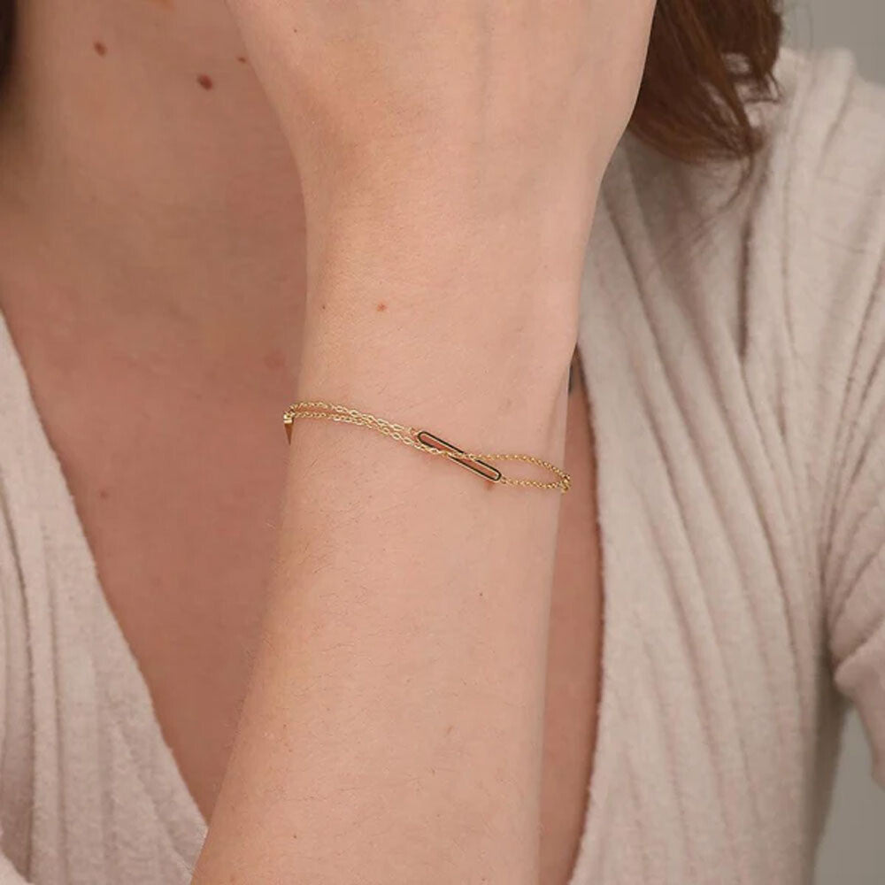 Bar Layered Chain Bracelet