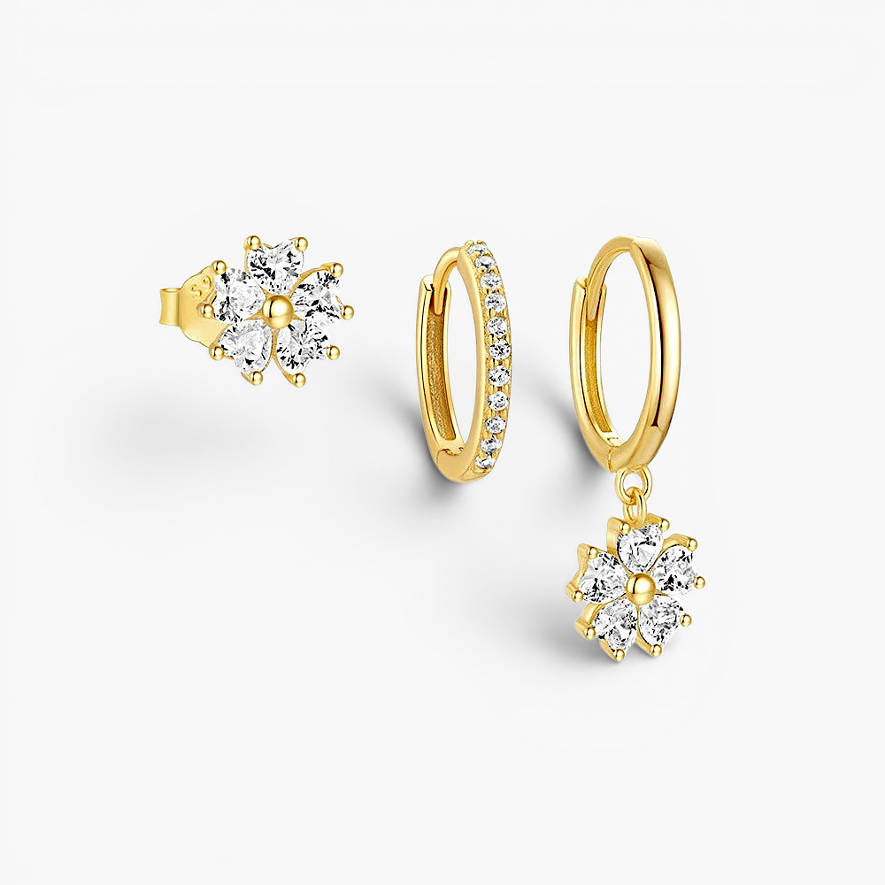 Colette Crystal Flower Earring Set