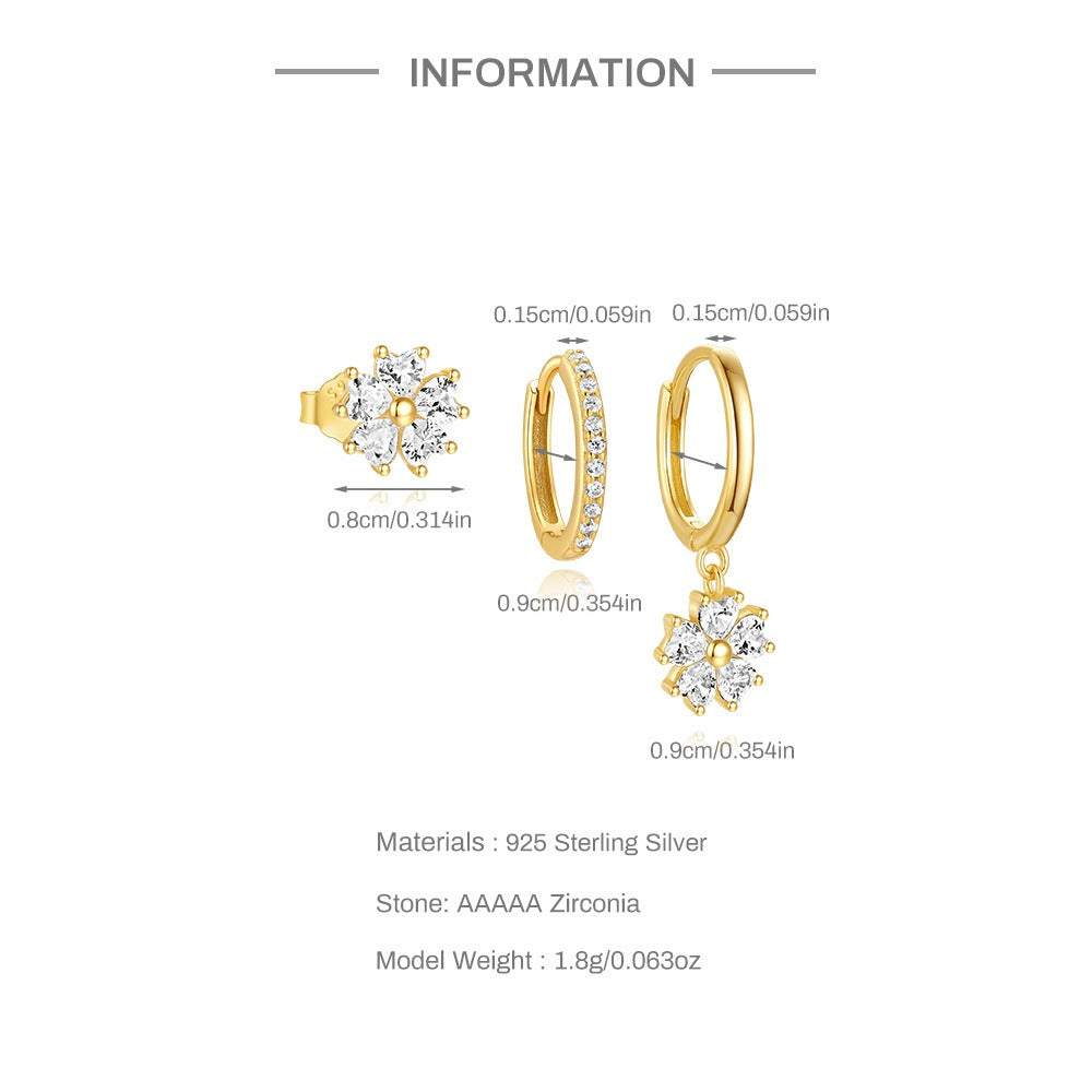 Colette Crystal Flower Earring Set