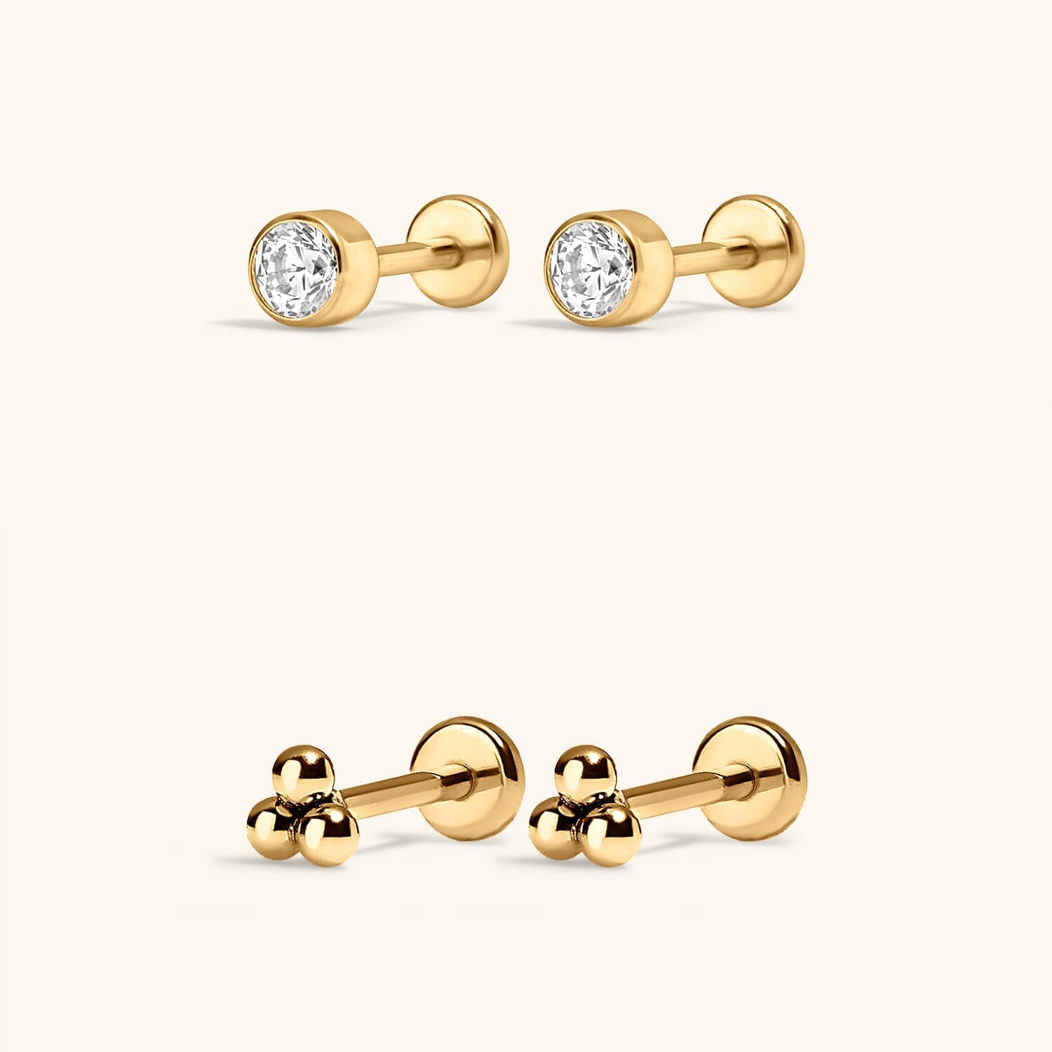 Minimalist Nap Earrings Duo – Gold
