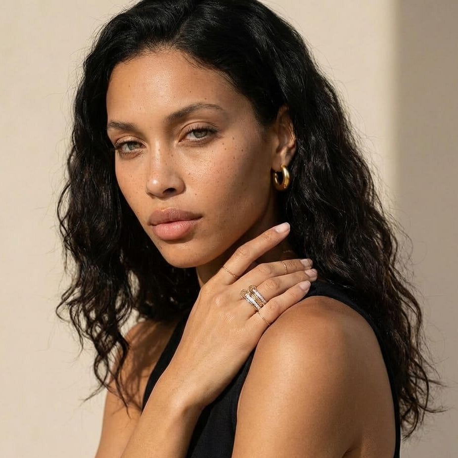 Valora Mixed Metal Stackable Statement Ring