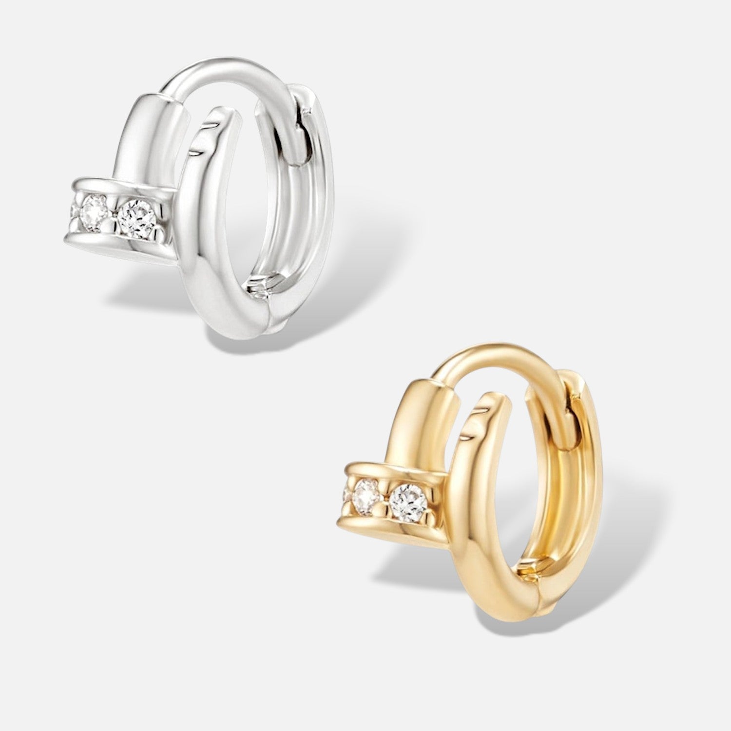 Mini Nail Huggie Hoop Earring – gold