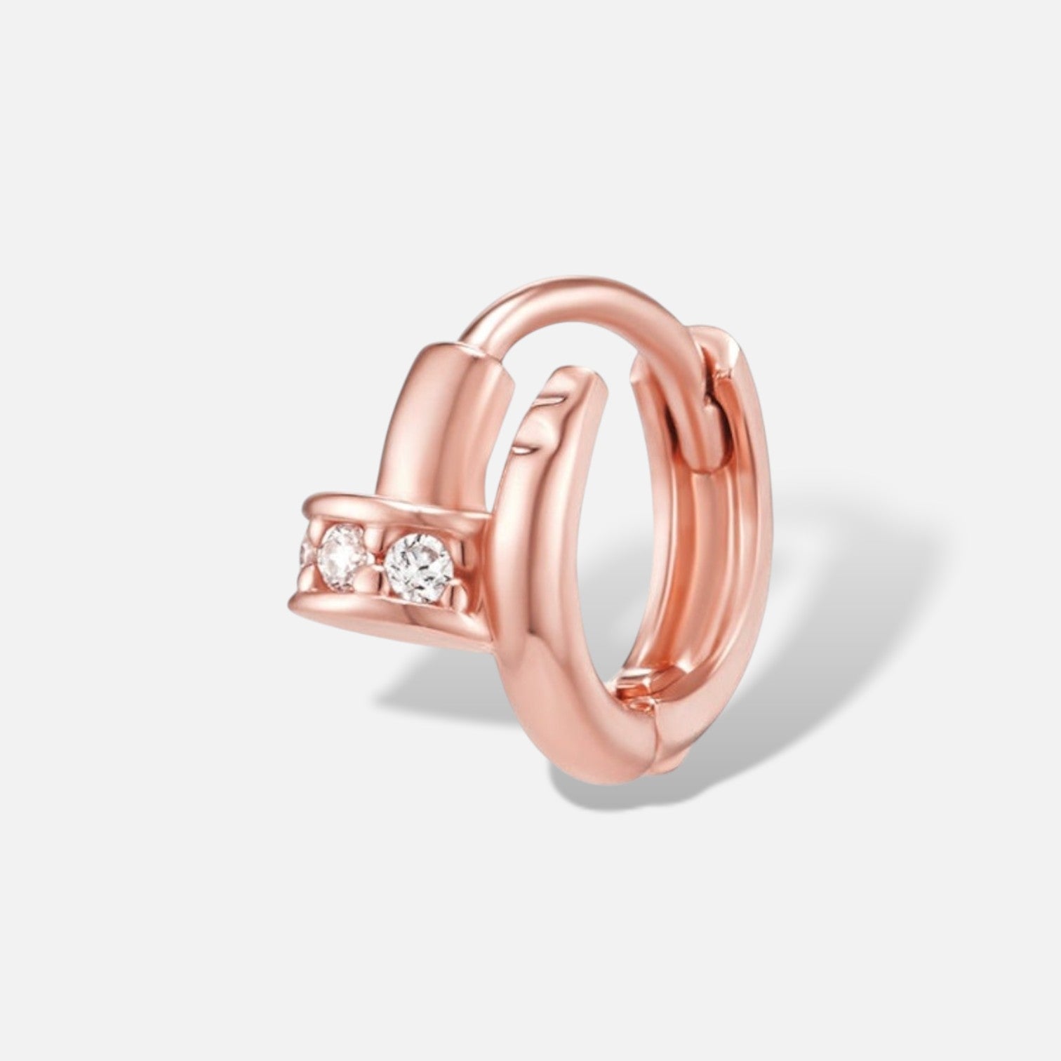 Mini Nail Huggie Hoop Earring